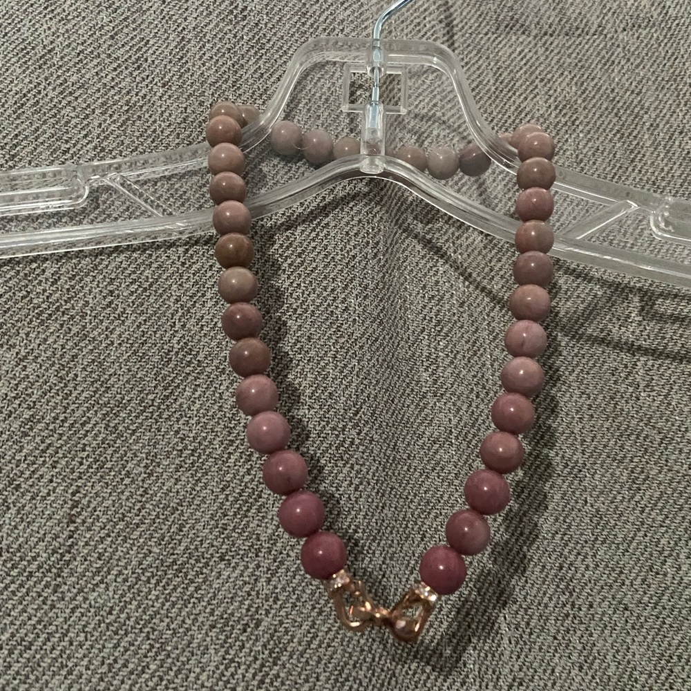 Beaded Necklace with Rose Gold Clasp - Women Jewelry